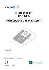 VWR pH 1000 L Instrucciones De Operación