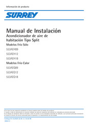 SURREY Frío Calor 553AEQ12 Manual De Instalación