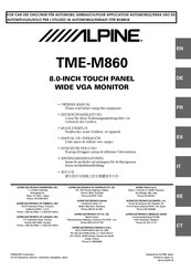 Alpine TME-M860 Manual De Operación