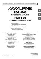 Alpine PDR-F50 Manual De Operación
