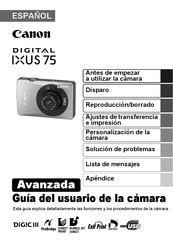 Canon Digital IXUS 75 Guia Del Usuario