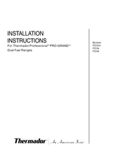 Thermador Professional PRO-GRAND PD364GL Instrucciones De Instalación