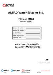 amiad M104CL Instrucciones De Instalación, Operación Y Mantenimiento