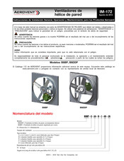 Aerovent BSBP Instrucciones De Instalación General, Operación Y Mantenimiento