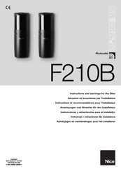 Nice F210B Instrucciones Y Advertencias Para El Instalador