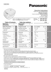 Panasonic SR-DF101 Instrucciones De Operación