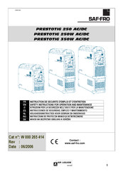 Saf-Fro PRESTOTIG 350W AC/DC Instrucciones De Seguridad, Empleo Y Mantenimiento