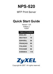 Zyxel NPS-520 Guia De Inicio Rapido
