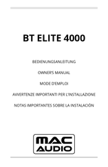 MAC Audio BT ELITE 4000 El Manual Del Propietario