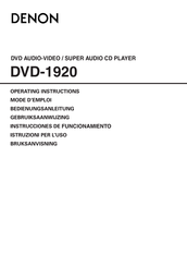 Denon DVD-1920 Instrucciones De Funcionamiento Con Instrucciones