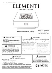 ELEMENTI Manhattan OFG103NG Manual Del Propietário