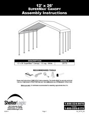 ShelterLogic SUPERMAX 25770 Instrucciones De Ensamble