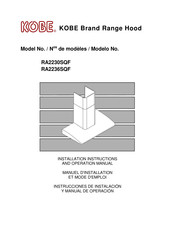 Kobe RA2230SQF Instrucciones De Instalación