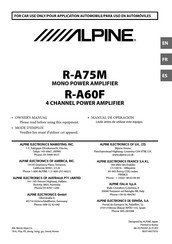 Alpine R-A60F Manual De Operación