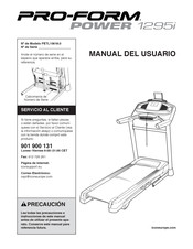 ICON PRO-FORM POWER 1295i Manual Del Usuario