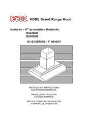 KOBE IS2342SQ Instrucciones De Instalación Y Manual De Operación