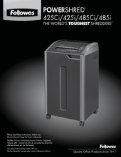 Fellowes Poweshred 485i Manual Del Usuario