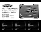 Jensen POWER JPA1300M Manual De Instalación Y Operación