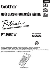 Brother P-touch PT-E500 Guía De Configuración Rápida