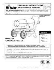 Mr. Heater MH50KR Instrucciones De Funcionamiento Y Manual Del Propietario