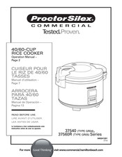 Proctor Silex 37540 Serie Manual De Operación