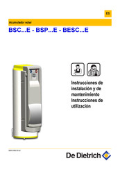 De Dietrich BSP 300 E Instrucciones De Instalación Y De Mantenimientoinstrucciones De Utilización