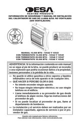 DESA Heating Products 10546 Manual De Instrucciones