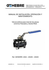 Genebre 2034S Manual De Instalación, Operación Y Mantenimiento