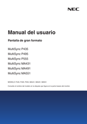 NEC MultiSync P555 Manual Del Usuario