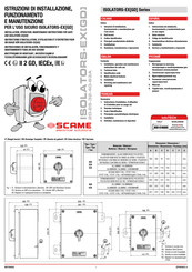 Scame ISOLATORS-EX Serie Instrucciones De Instalación, Funcionamiento Y Mantenimiento