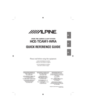 Alpine HCE-TCAM1-WRA Guía De Referencia Rápida