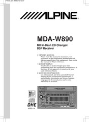Alpine MDA-W890 Manual De Operación