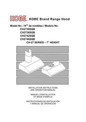 KOBE CH2748SQB Instrucciones De Instalación Y Manual De Operación