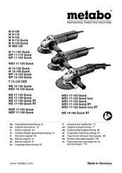 Metabo WP 13-150 QuickT 13-125 CED Manual Original