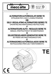 Mecc Alte TE Serie Instrucciones Para Uso Y Mantenimiento