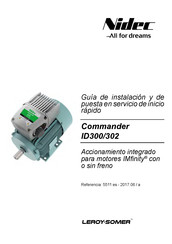 Nidec LEROY-SOMER Commander ID300 Guía De Instalación Y De Puesta En Servicio De Inicio Rápido