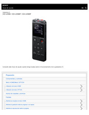 Sony ICD-UX560 Guia De Ayuda