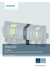 Siemens SIMATIC ET 200SP Manual De Producto