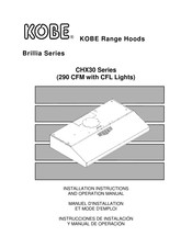 KOBE Brillia 290 CFM-CFL Instrucciones De Instalación Y Manual De Operación