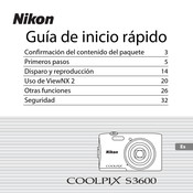 Nikon COOLPIX S3600 Guia De Inicio Rapido