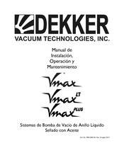 Dekker V max LT Manual De Instalación, Operación Y Mantenimiento