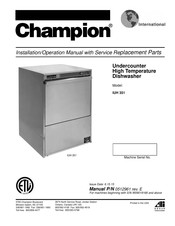 Champion IUH 351 Instalación Y Operación, Manual De Servicio Y Partes De Reemplazo