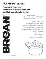 Broan AER110LBN Instrucciones De Instalación, Uso Y Cuidado