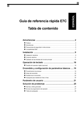 YASKAWA E7C Guía De Referencia Rápida