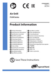 Ingersoll Rand P33N006-PSL Especificaciones Del Producto