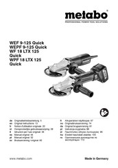 Metabo W 18 LTX 125 Quick Manual Original