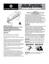 Franklin Electric INLINE CONSTANT PRESSURE SYSTEM El Manual Del Propietario