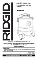 RIDGID DV05000 Manual Del Usuario