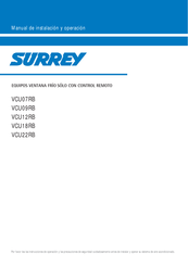 SURREY VCU18RB Manual De Instalación Y Operación