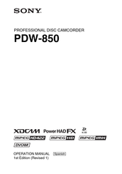 Sony PDW-850 Manual De Operación